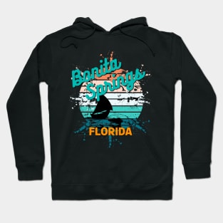 Bonita Springs Florida Retro Exploding Sunset Hoodie